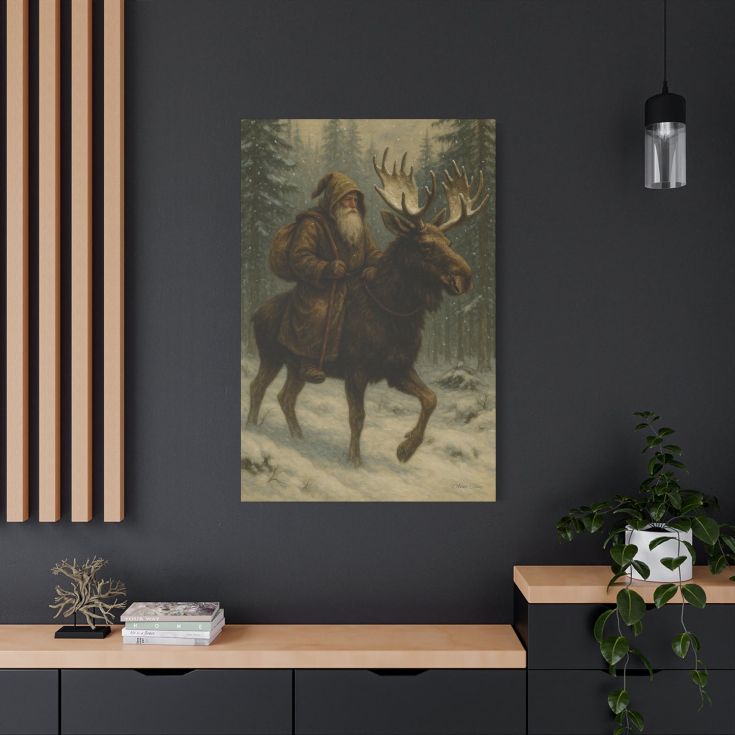 Rustic Moose Canvas Art Print