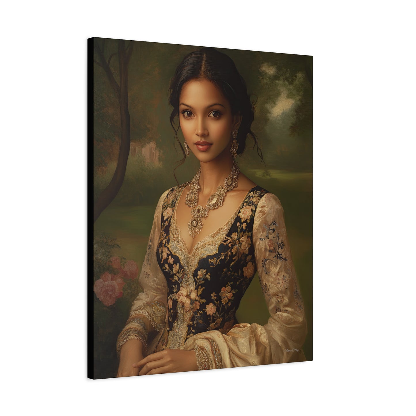 Elegant Floral Canvas Art Print, Wall Décor, Home Decoration, Gift for Her, Feminine Artwork, Vintage Inspired