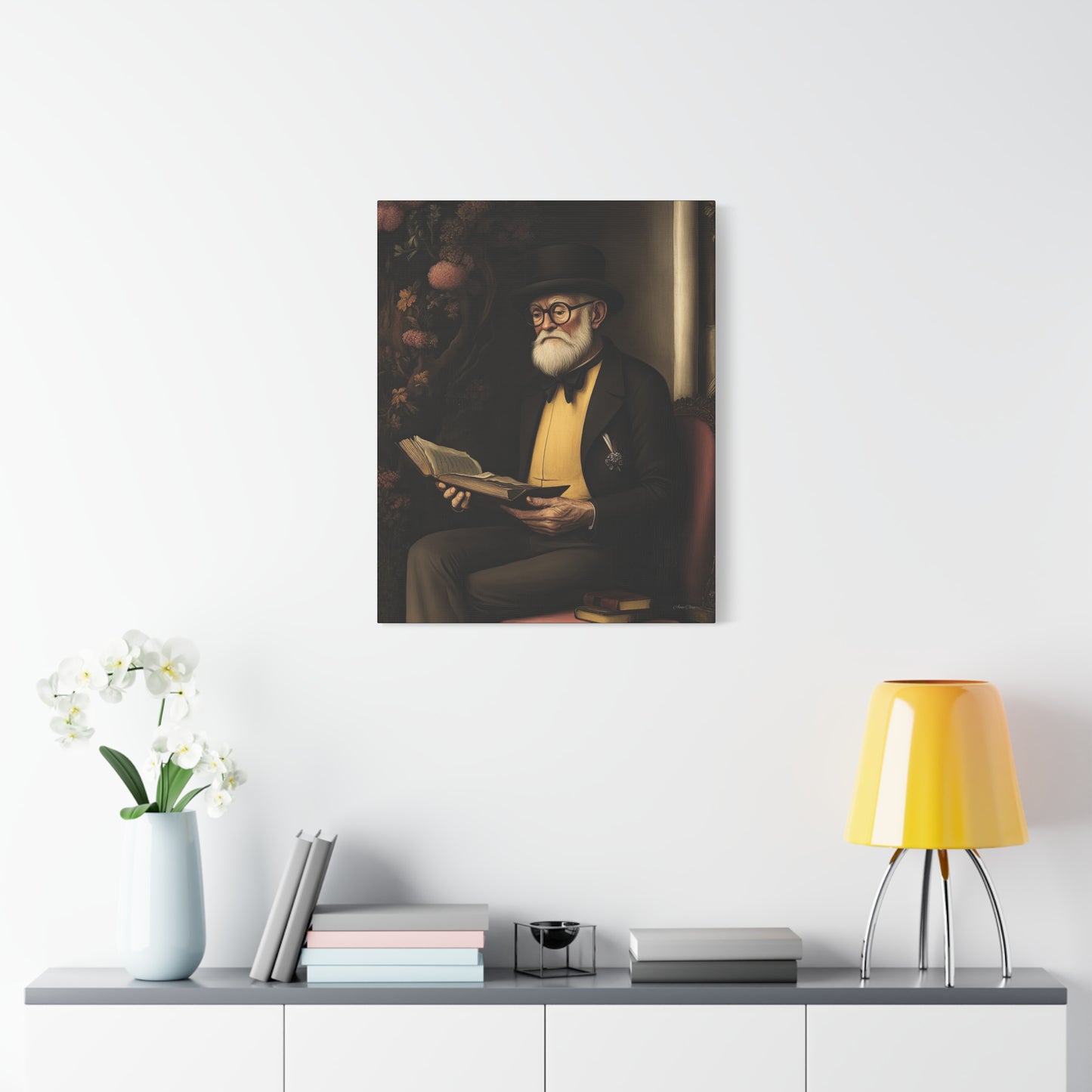 Vintage Literary Canvas Wall Art, Reading Decor, Unique Gift for Book Lovers, Home Office Wall Art, Cozy Vibe Decor
