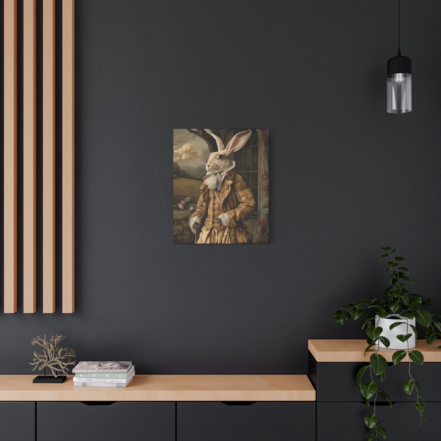Sir William Rabbit: Whimsical Rabbit Canvas Art - Vintage Style Wall Decor