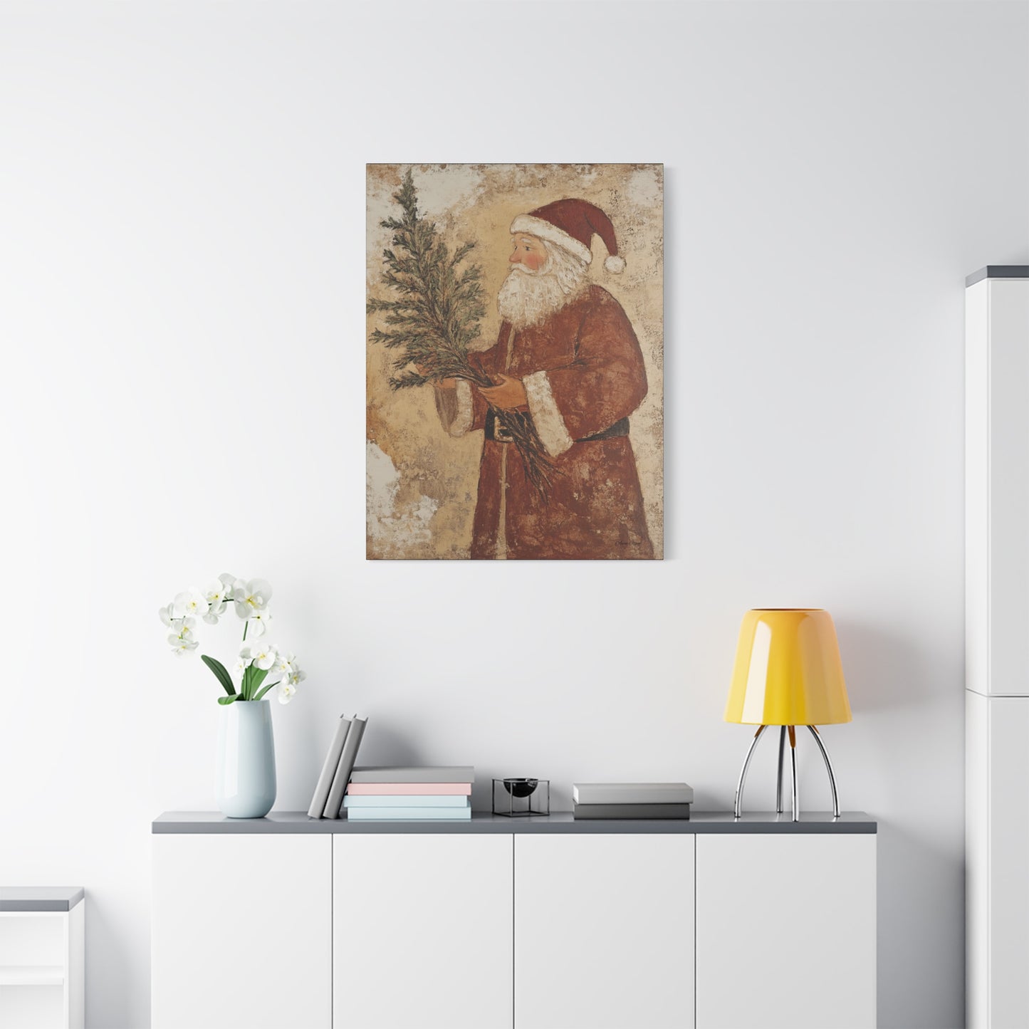 Grunge Classic Santa Matte Canvas, Stretched, 1.25"