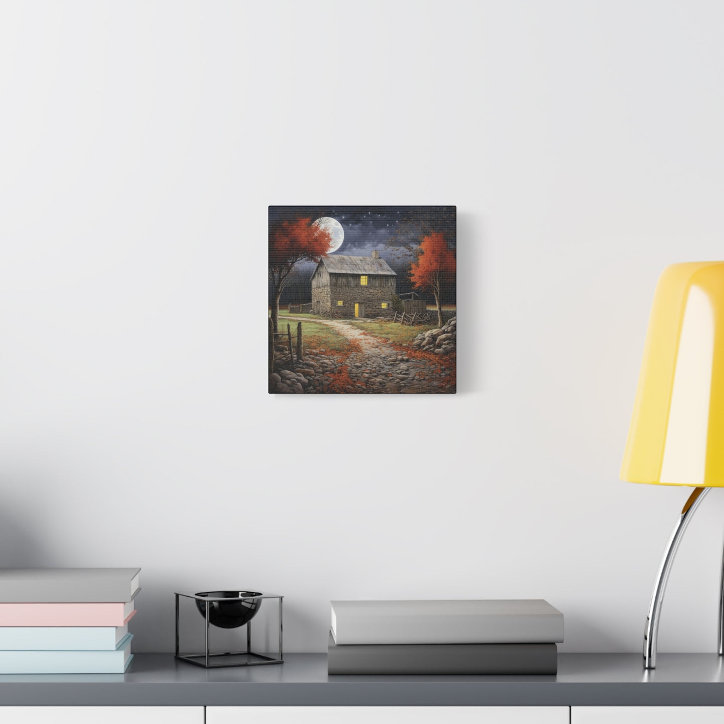 Rustic Cabin Art Print, Home Decor, Autumn Wall Art, Cozy Living Room Decor, Gift for Nature Lovers, Fall Decor