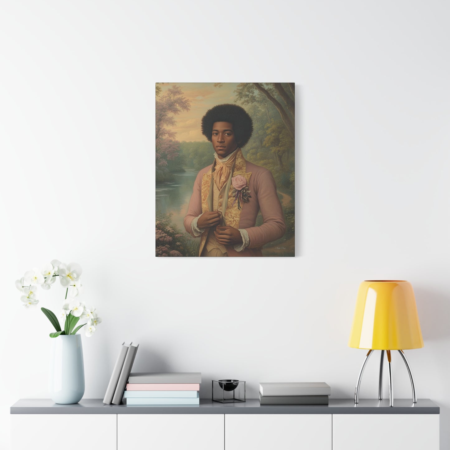 Elegant Portrait Canvas Art, Vintage Wall Decor, Home Aesthetic, Gift for Art Lovers, Framed Canvas, Romantic Home Decor, Historical Artwork