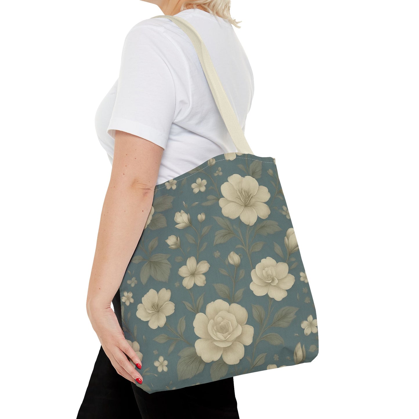 Floral Canvas Tote Bag - Ideal for Everyday Use, Beach Days, Gift for Her, Shopping, Eco-Friendly