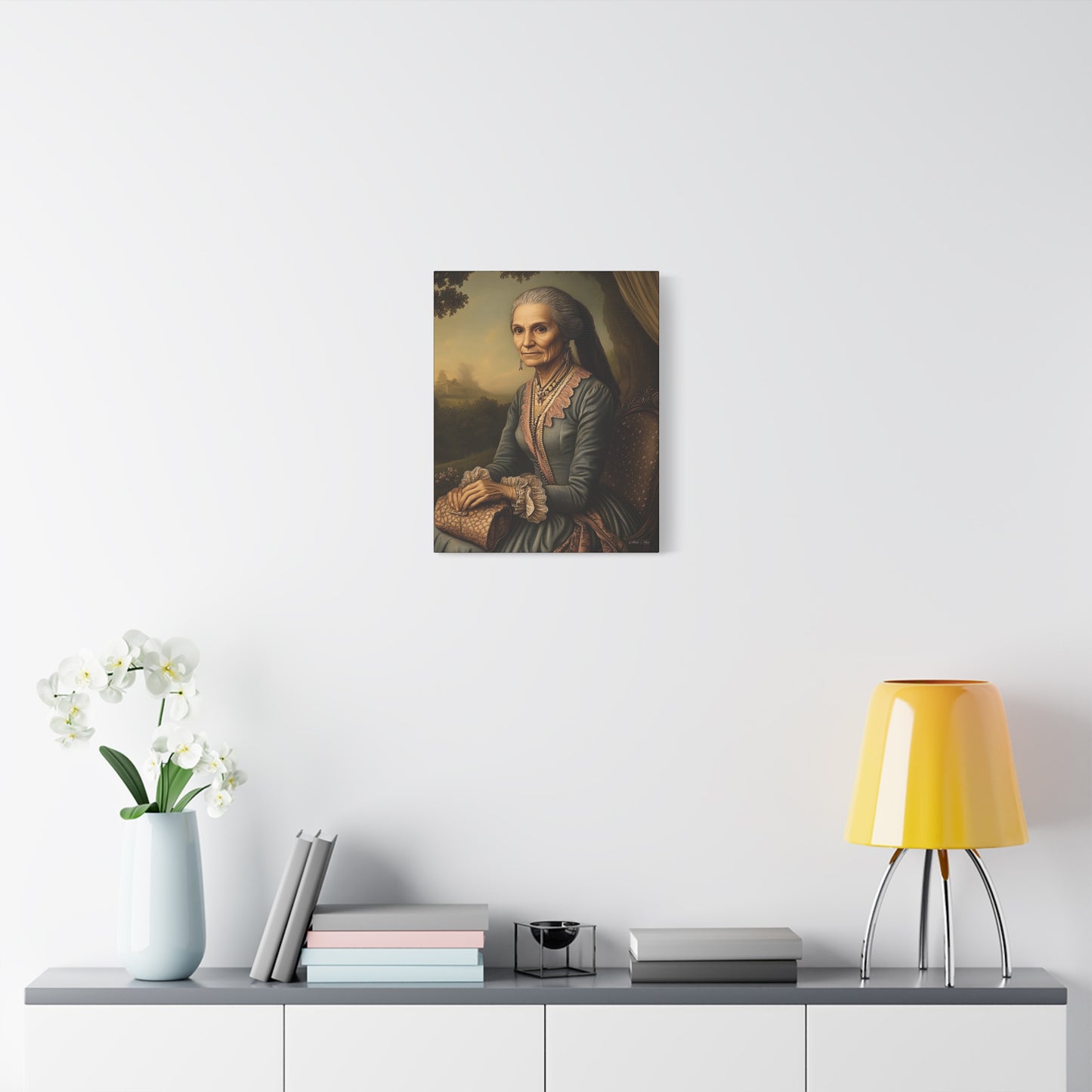 Elegant Vintage Canvas Art Print, Home Decor, Wall Art, Gift for Grandparents, Classic Portrait Decoration