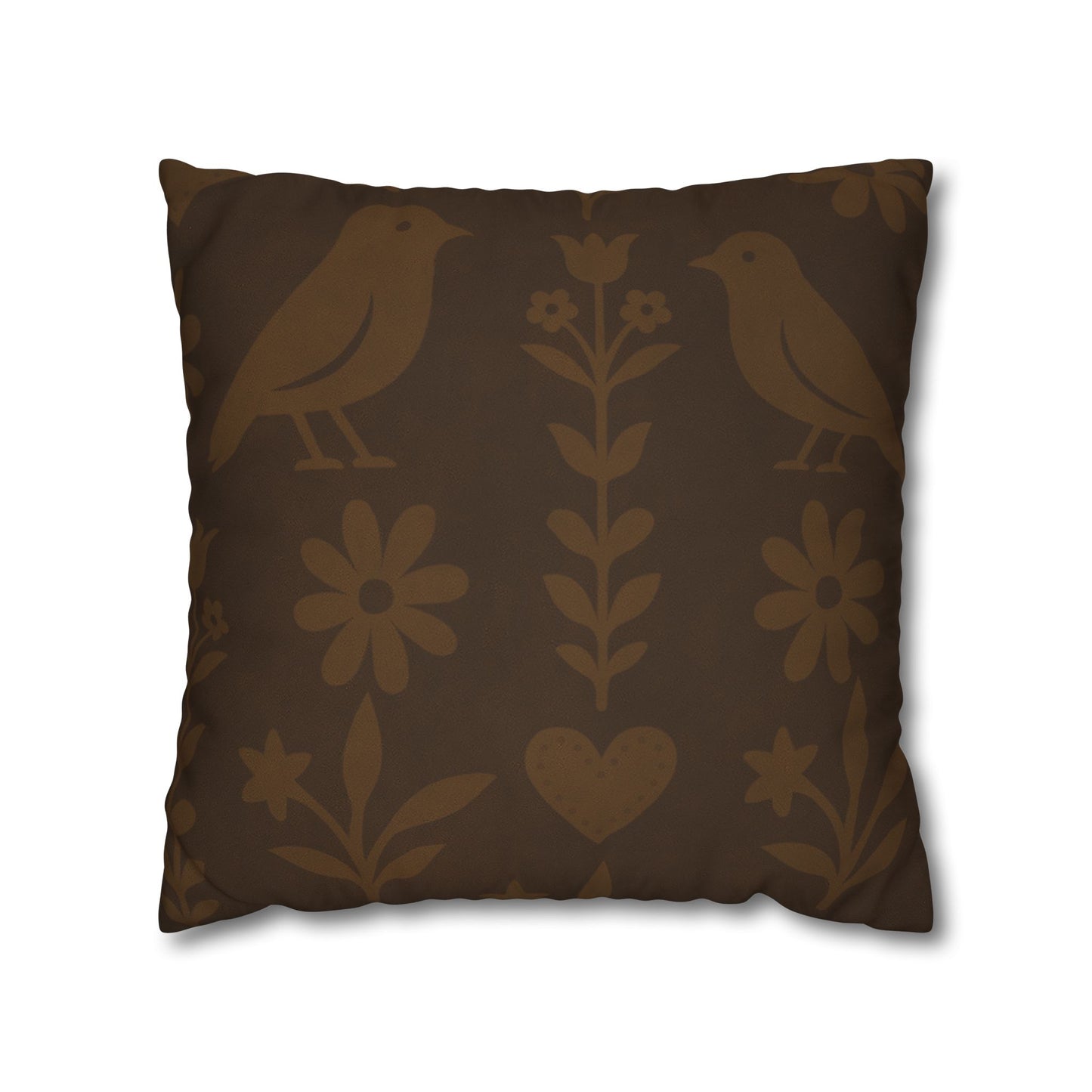 Bohemian Bird Pattern Pillowcase - Cozy Home Decor, Vintage Accent, Gift for Bird Lovers, Rustic Living Room, Nature Inspired