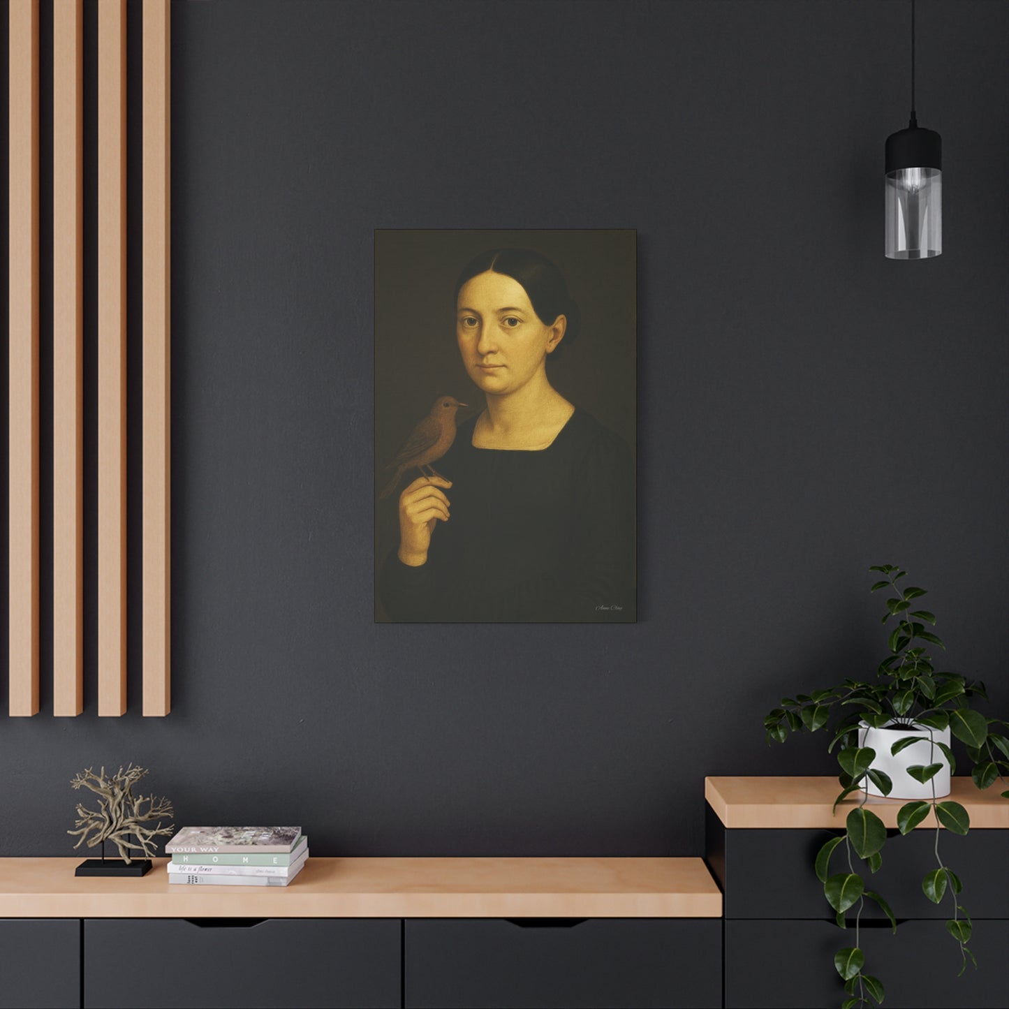 Elegant Bird Portrait Canvas Print, Wall Art, Home Decor, Vintage Art, Gift for Art Lovers, Minimalist Wall Decor