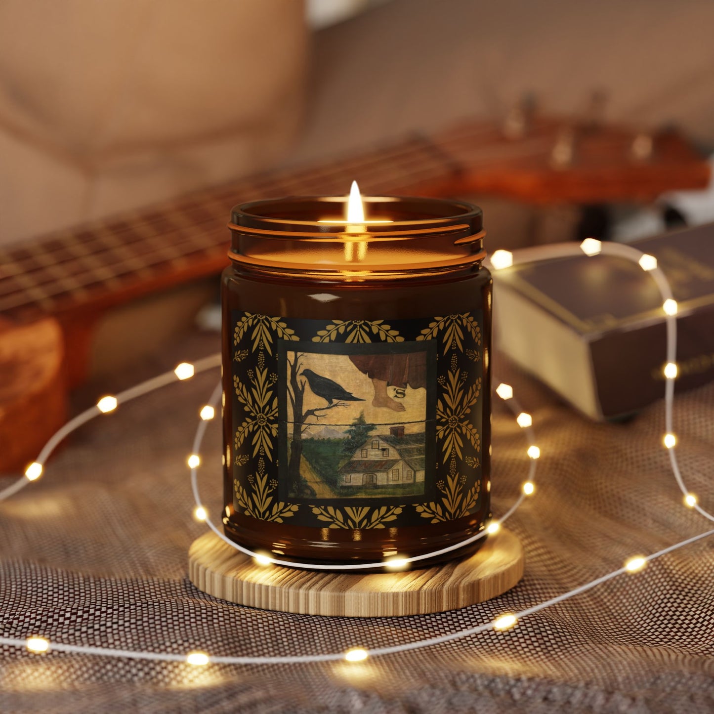 Crow's Foot Inn Scented Soy Candle (Multi-Size, Amber Jar)