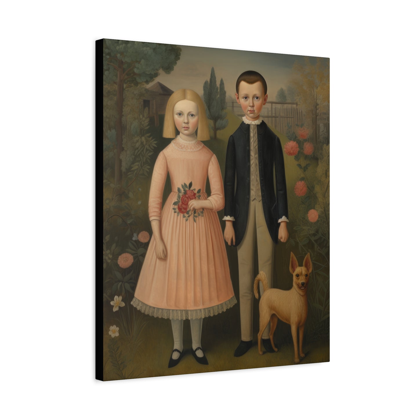 Whimsical Vintage Art Print - Matte Stretched Canvas Wall Decor