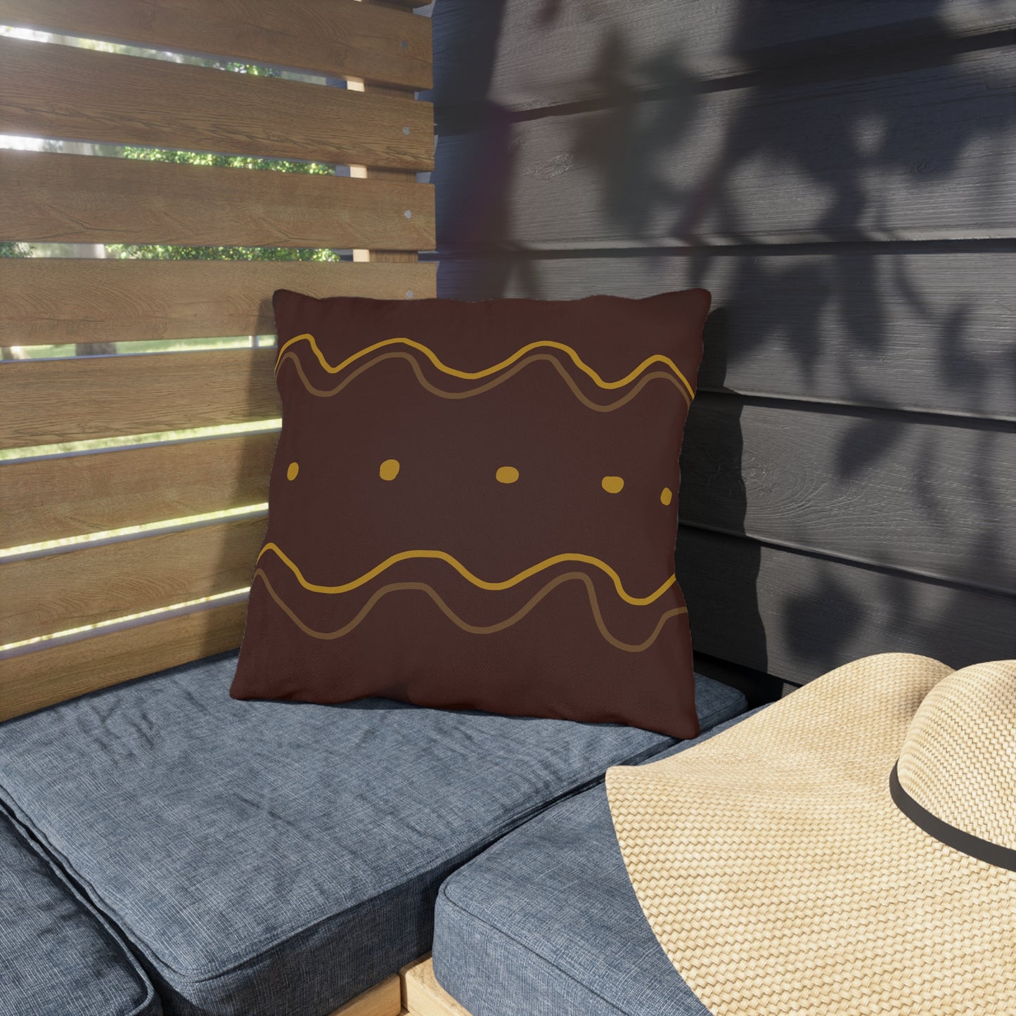Primitive Redware Squiggles Outdoor Pillows