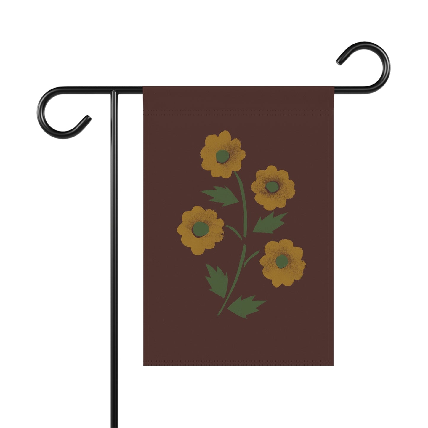 Stencilled Flower on Country Red Garden & House Banner