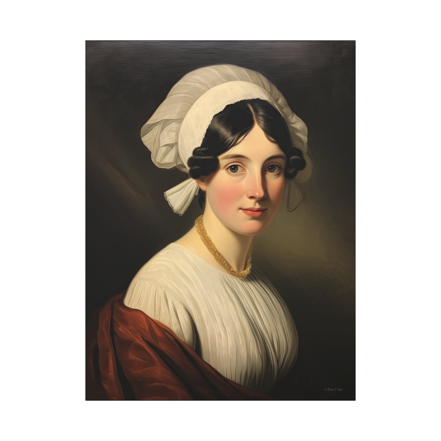 Miss Anne Early American Vintage Portrait Canvas Wall Art - Elegant Home Decor