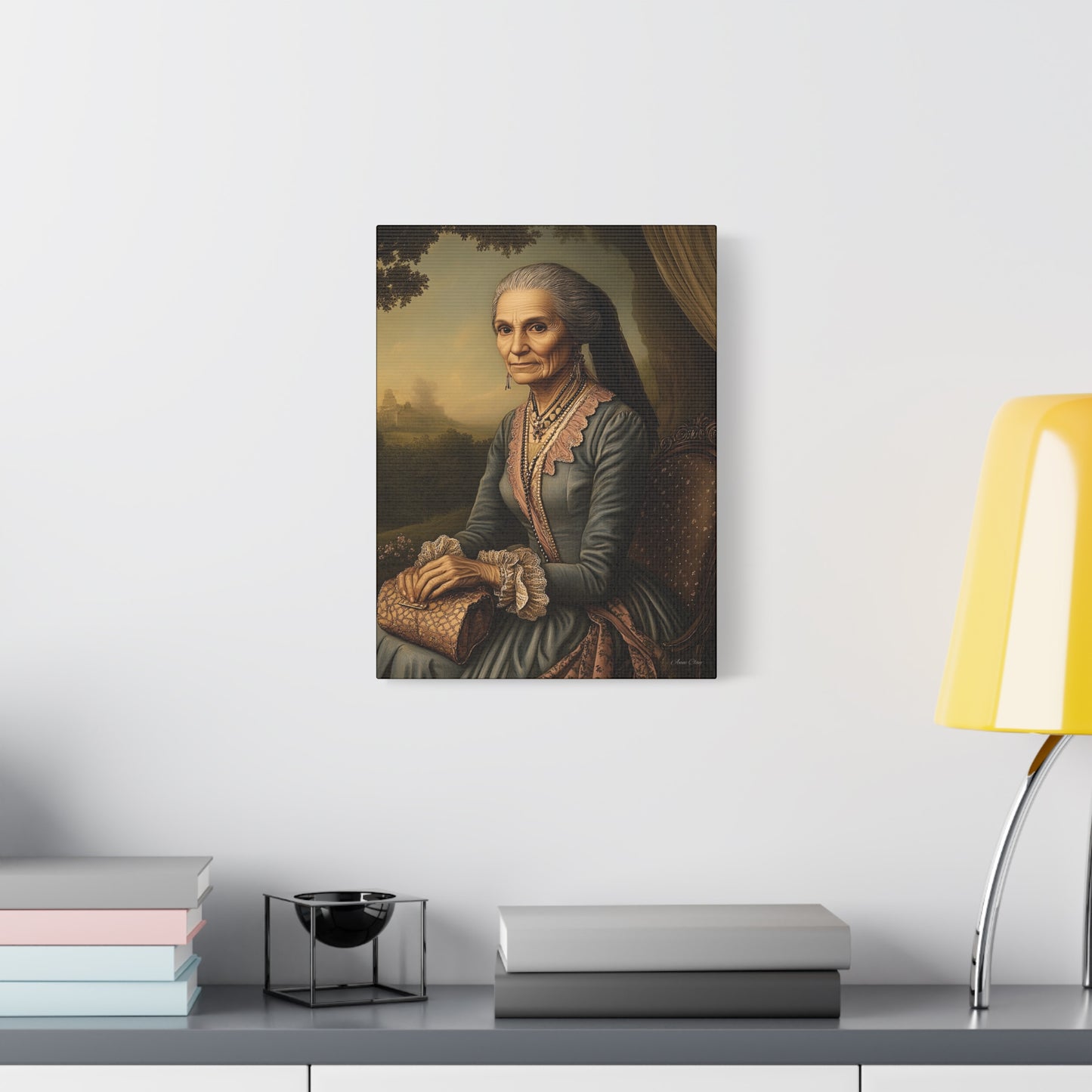 Elegant Vintage Canvas Art Print, Home Decor, Wall Art, Gift for Grandparents, Classic Portrait Decoration