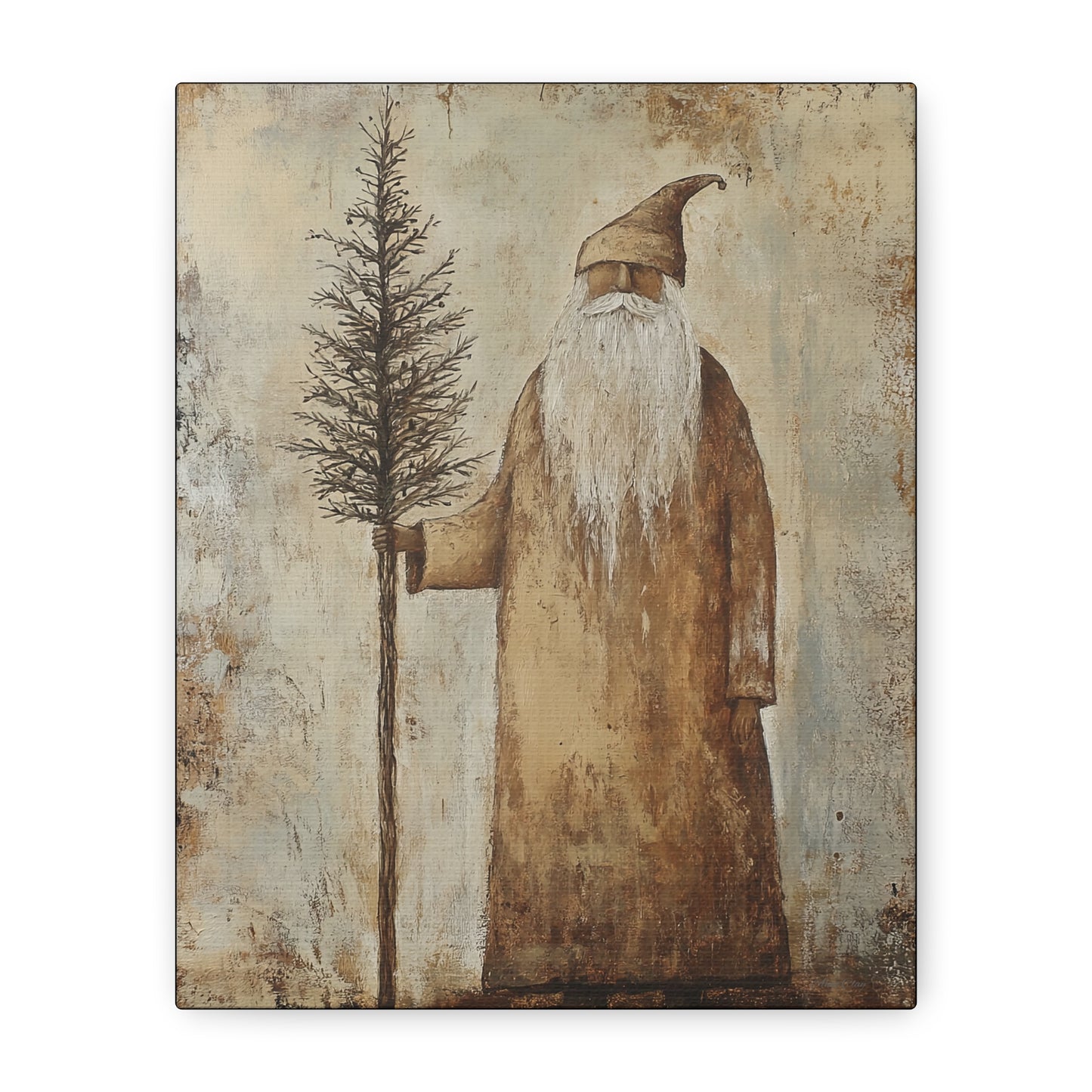 Twiggy Santa Matte Canvas, Stretched, 1.25"