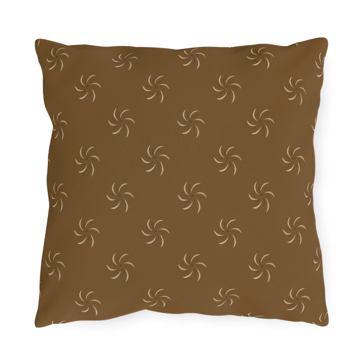 Boho Outdoor Throw Pillow - Earthy Twirl Design for Patio & Garden Decor