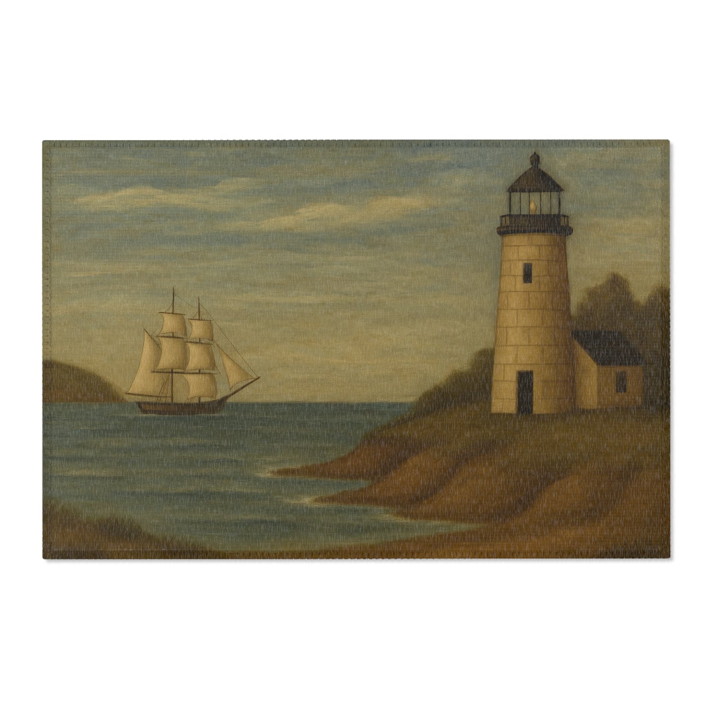Nautical Lighthouse Area Rug, Decor for Beach House, Coastal Living, Maritime Theme, Home Accent Mat, Gift for Ocean Lovers