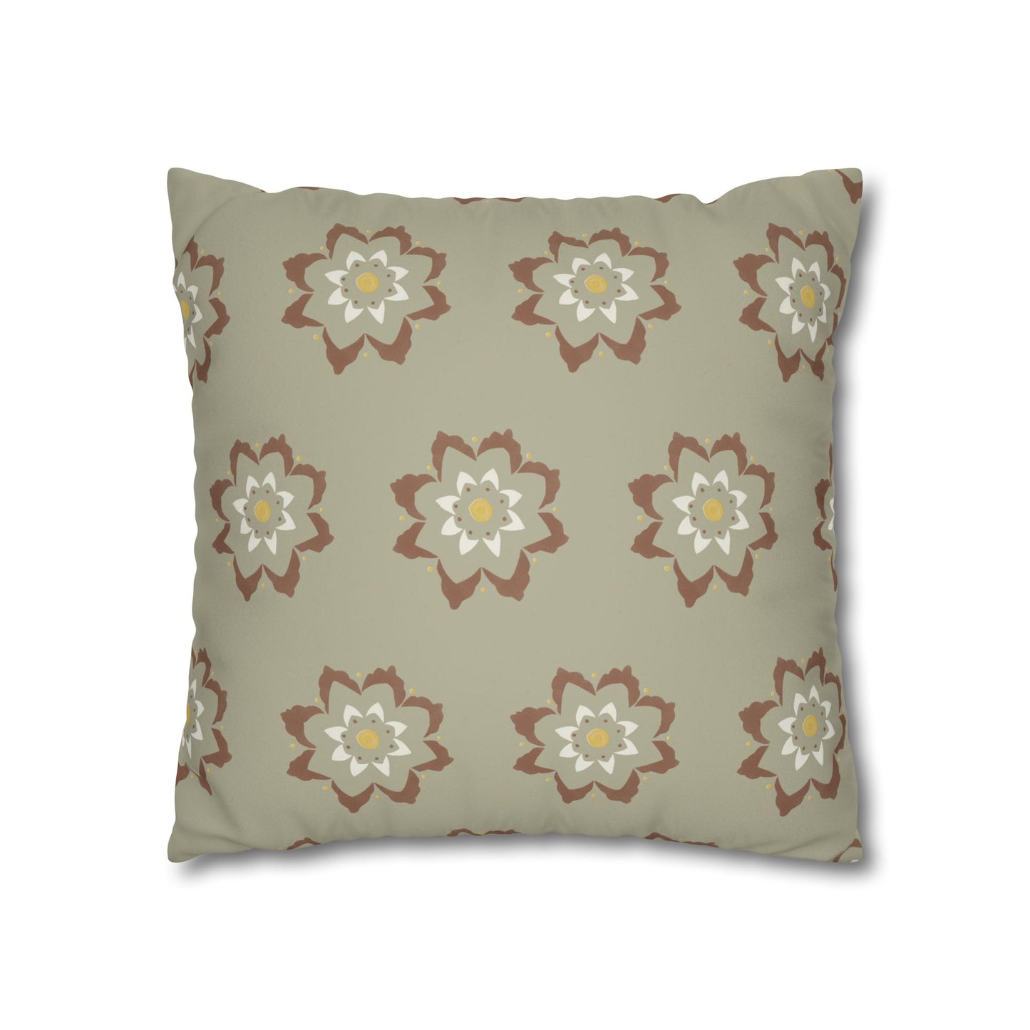 Fantasy Collection Medium Pattern Taupe Faux Suede Square Pillowcase