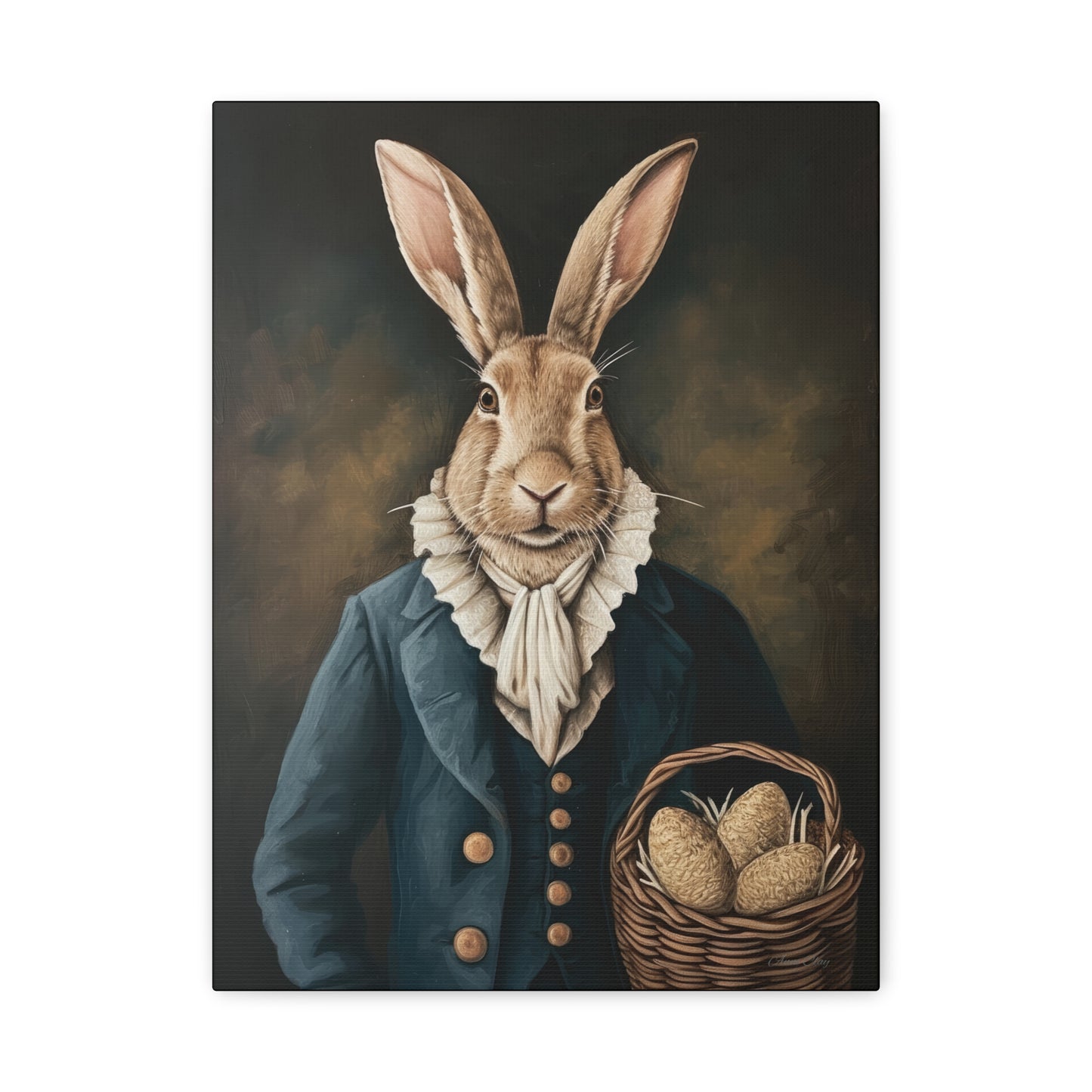 Whimsical Rabbit Canvas Art - Easter Decor - Anne Clay