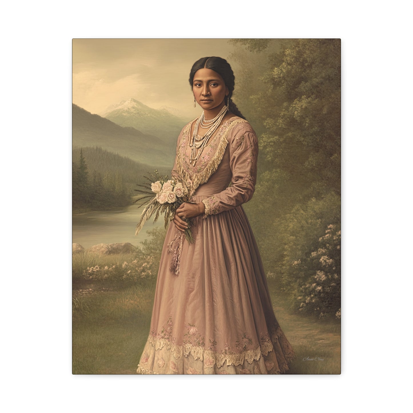 Artistic Stretched Canvas Print: Vintage Portrait, Home Decor, Wall Art, Gift for Art Lovers, Boho Decoration, Unique Gift