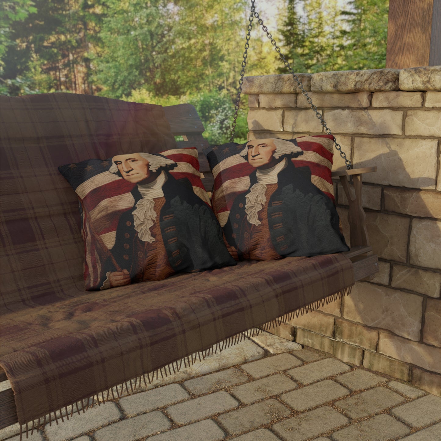 Needle Stitch George Outdoor Pillows