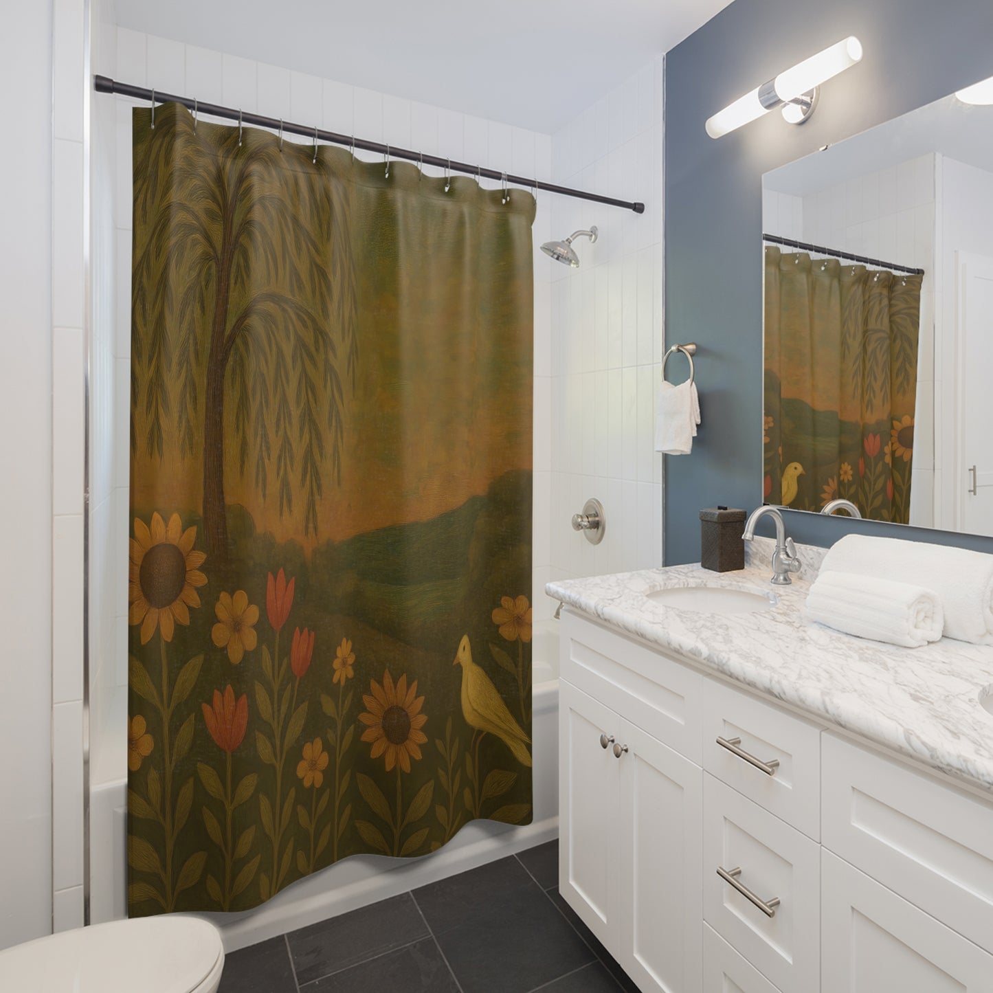 Nature-Inspired Shower Curtains, Floral Decor, Bathroom Makeover, Gift for Home, Eco-Friendly Shower Curtain, Boho Bathroom Decor