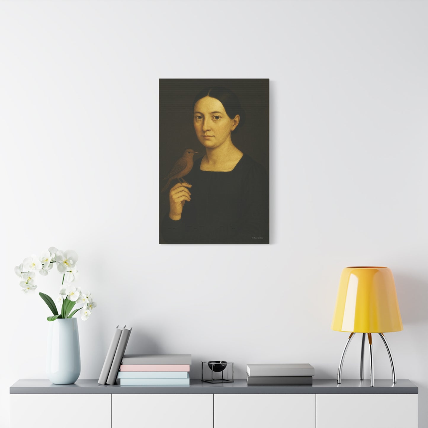 Elegant Bird Portrait Canvas Print, Wall Art, Home Decor, Vintage Art, Gift for Art Lovers, Minimalist Wall Decor