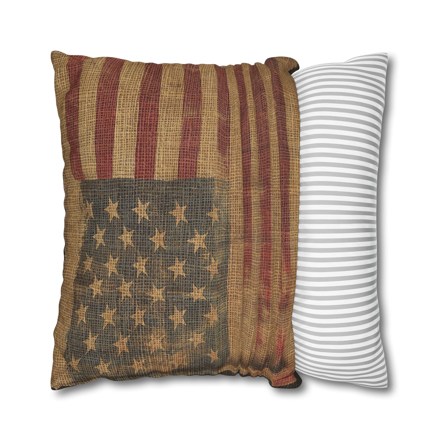 Grungy Flag Square Poly Canvas Pillowcase