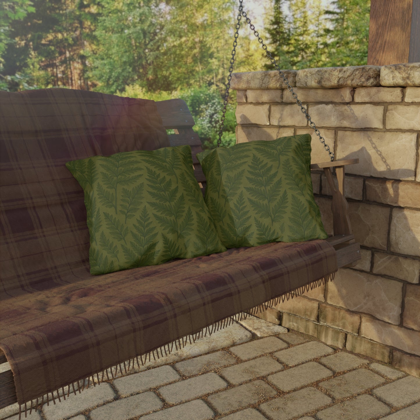 Outdoor Fern Print Pillows - Eco-Friendly Garden Decor, Patio Cushions, Home Accessories, Comfortable Seating, Nature-Inspired Decor