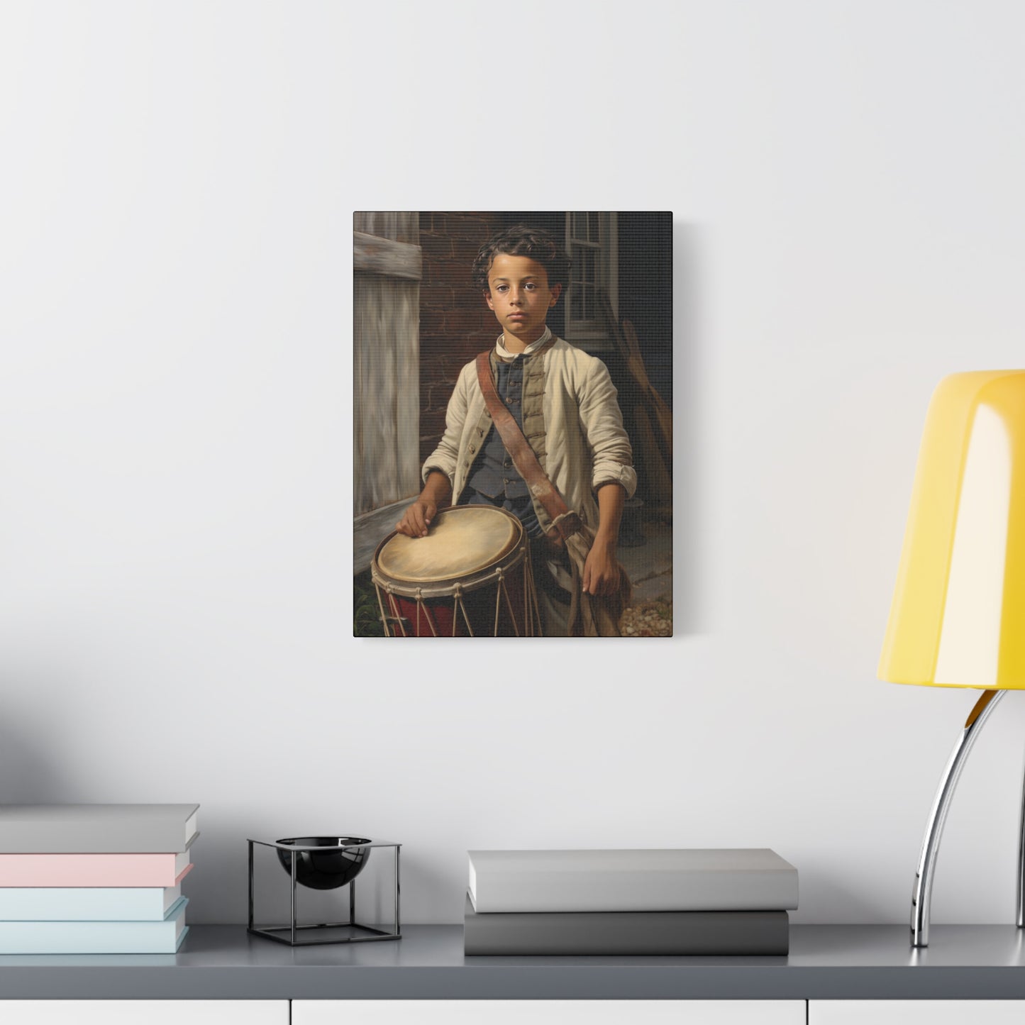 Historic Drummer Boy Matte Canvas Wall Art - 1.25" Stretched Print for Home Decor