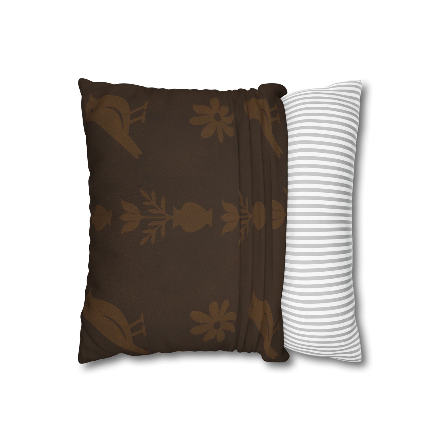 Cozy Bird-Patterned Poly Canvas Pillowcase, Decorative Throw Pillow Cover, Home Decor, Gift for Bird Lovers, Couch Cushion