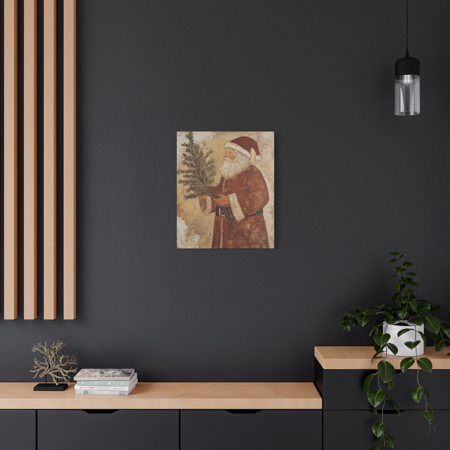 Grunge Classic Santa Matte Canvas, Stretched, 1.25"