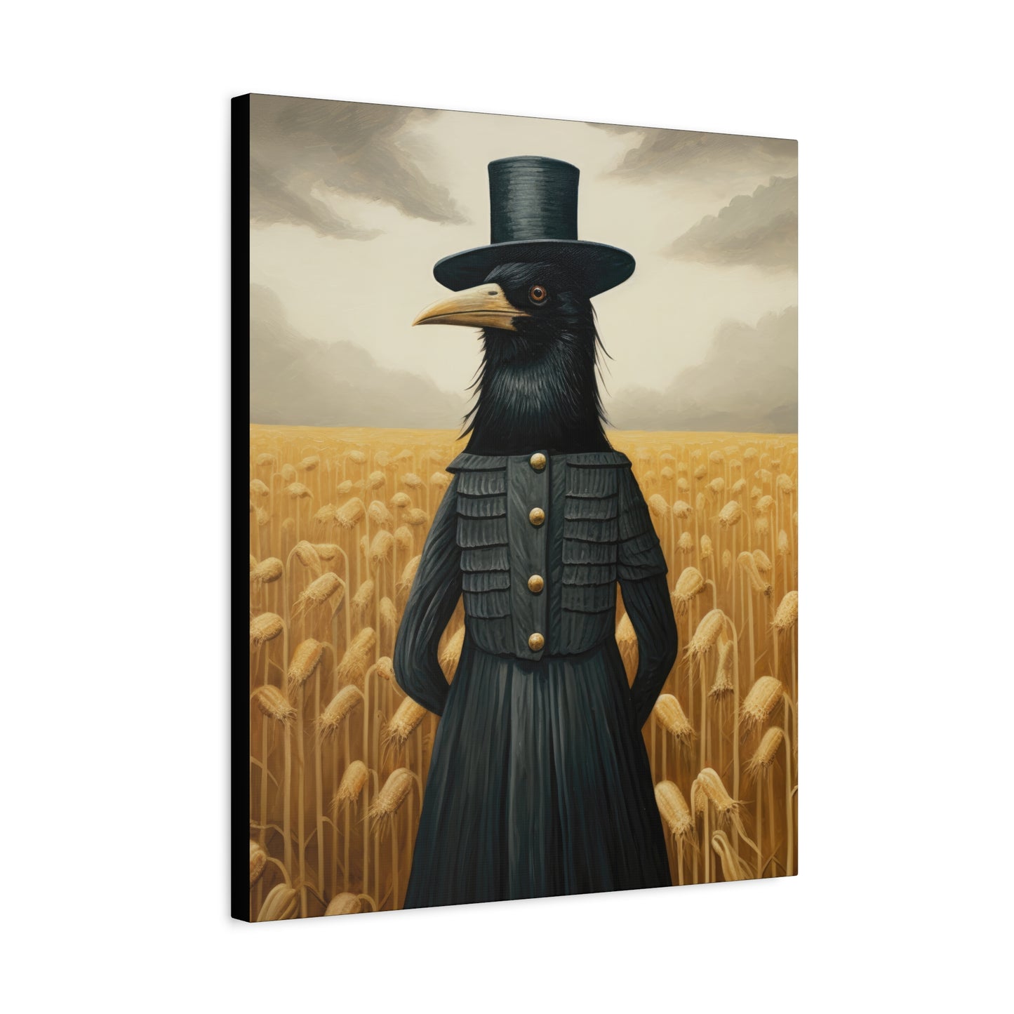 Proper Crow Mysterious Crow Art Canvas - Stretched Matte Wall Decor