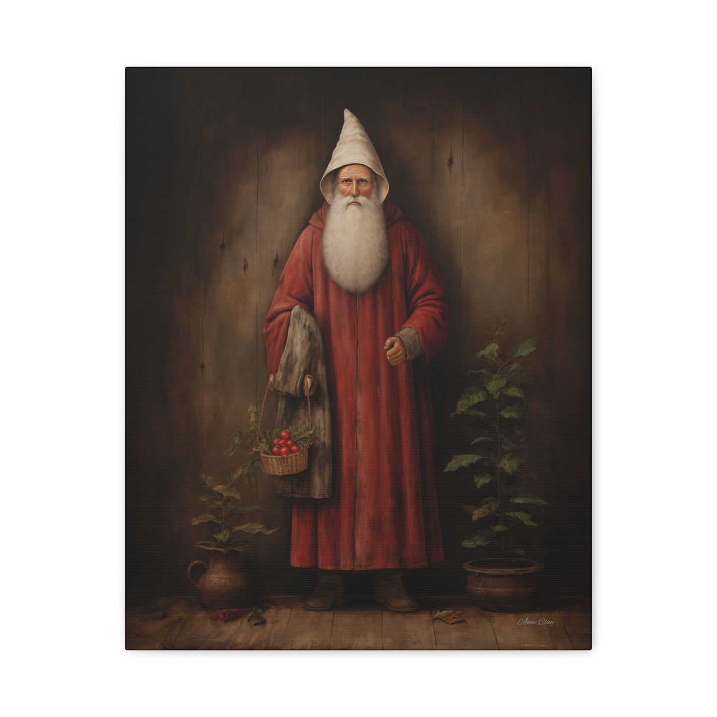 Botanical Santa Matte Canvas, Stretched, 1.25"