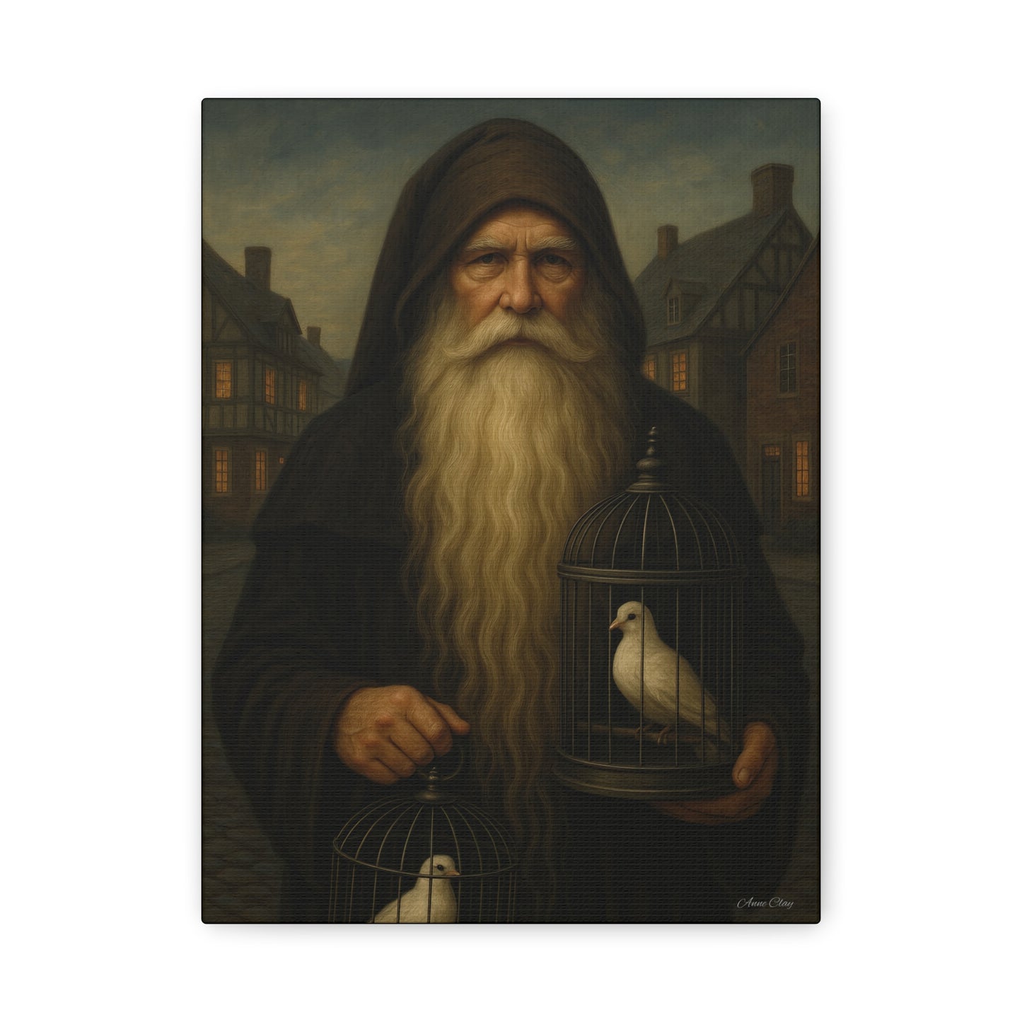 Peace Santa, Old World Colonial Wall Art Canvas, Large Print, Home Decor, Gift for Art Lovers, Christmas