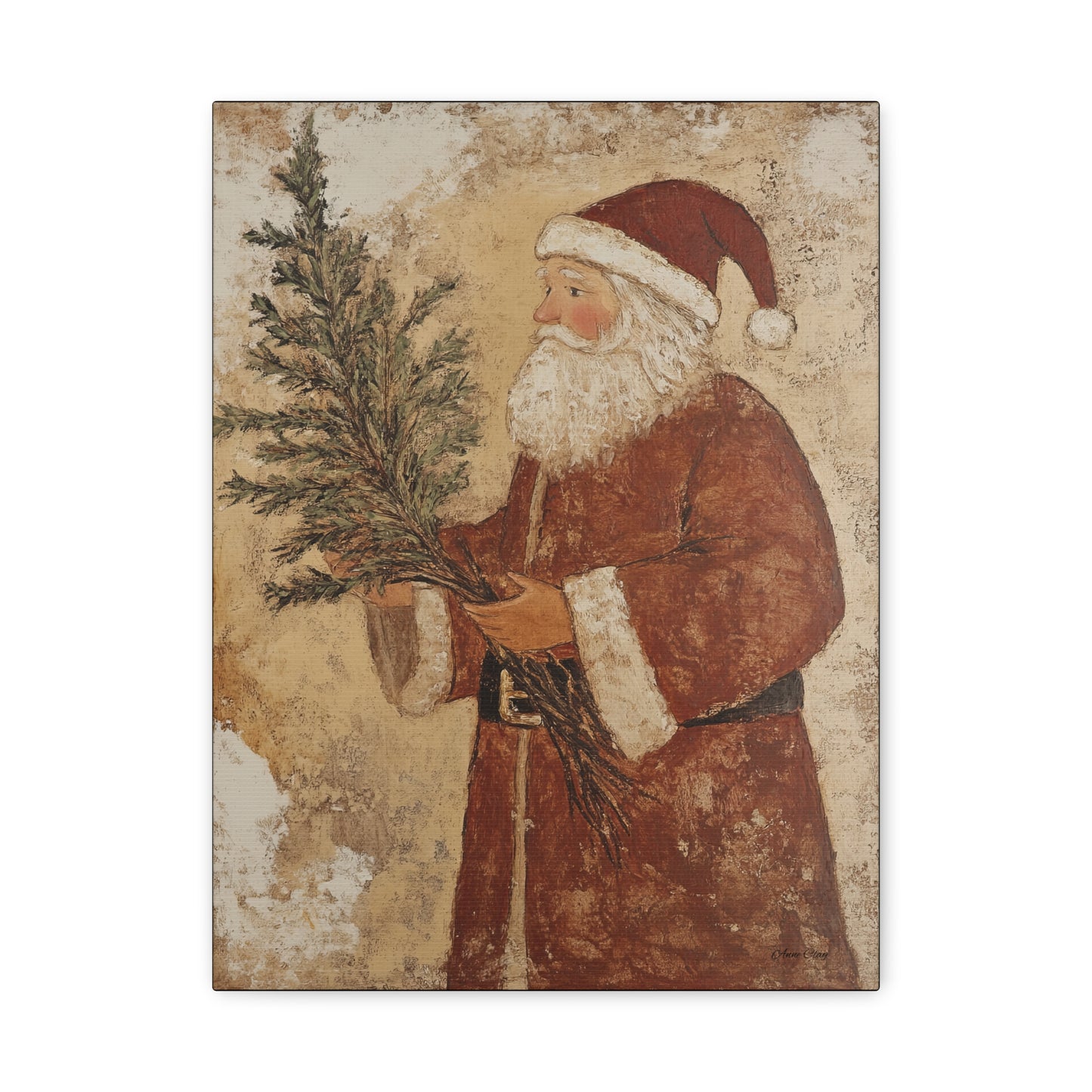 Grunge Classic Santa Matte Canvas, Stretched, 1.25"