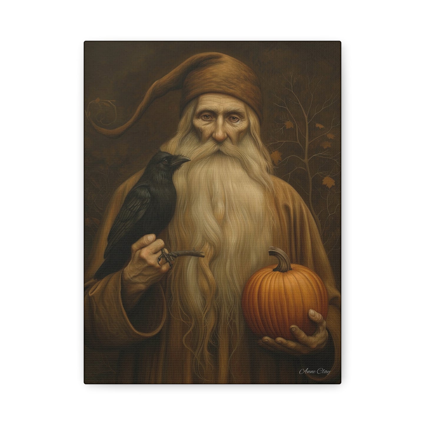 Mystical Harvest Canvas Art, Autumn Decor, Halloween Wall Art, Rustic Home Decoration, Gift for Nature Lovers
