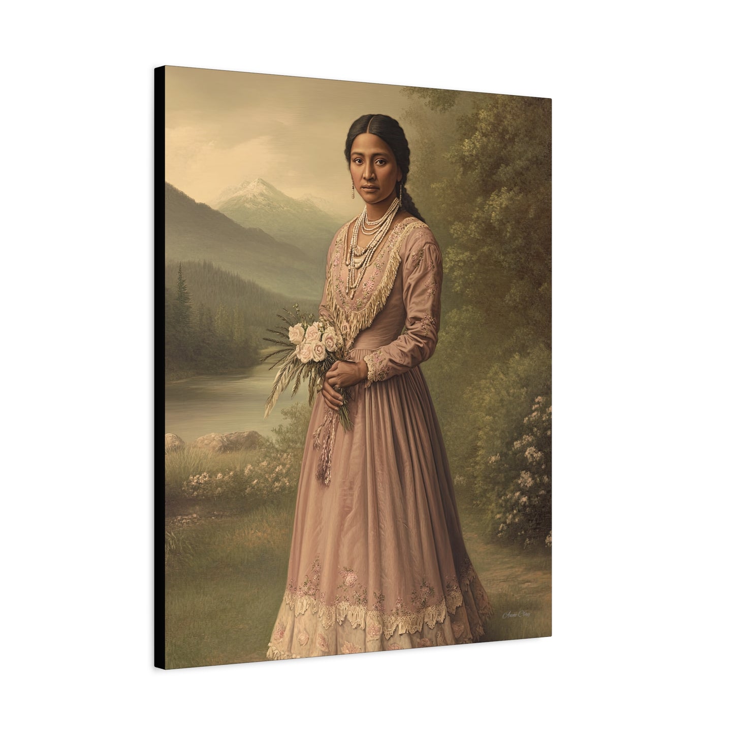 Artistic Stretched Canvas Print: Vintage Portrait, Home Decor, Wall Art, Gift for Art Lovers, Boho Decoration, Unique Gift