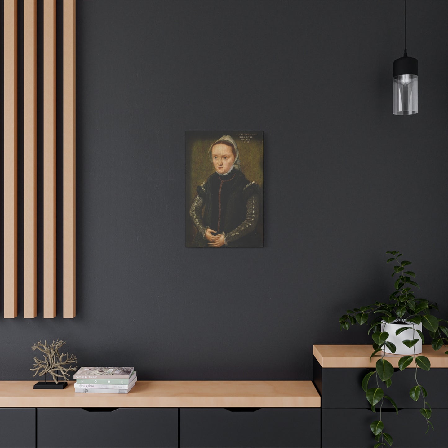 Elegant Stretched Canvas Art Print, Antique Reproduction Portrait Decor