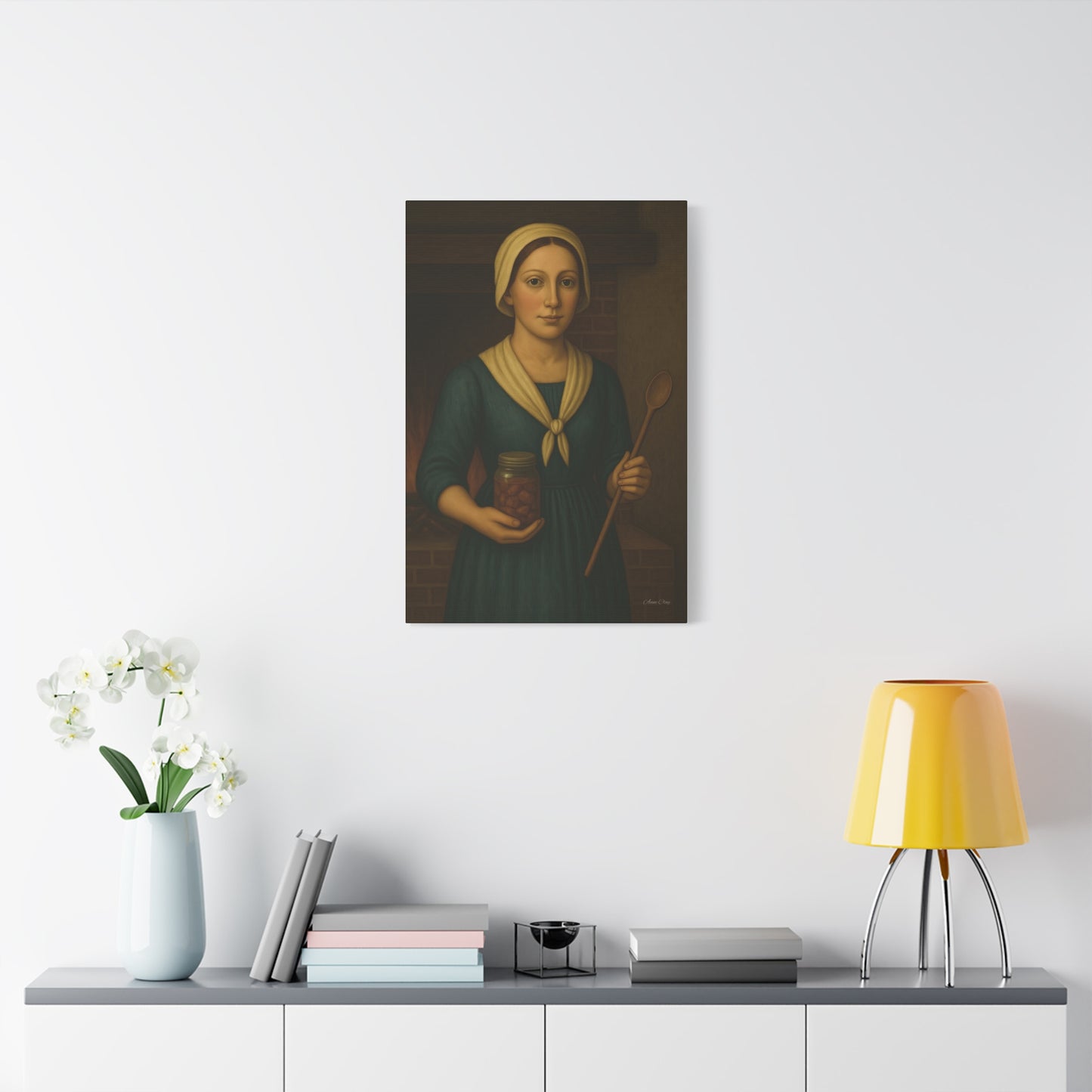 Canning Day, Rustic Kitchen Wall Art | Farmhouse Decor | Vintage Lady Canvas Print | Gift for Cooks | Kitchen Wall Hanging | Home Decor