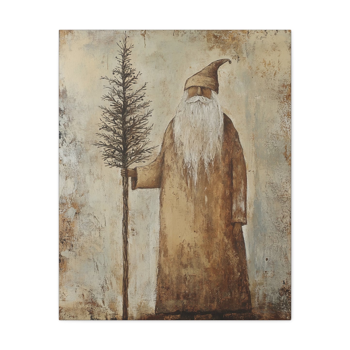 Twiggy Santa Matte Canvas, Stretched, 1.25"