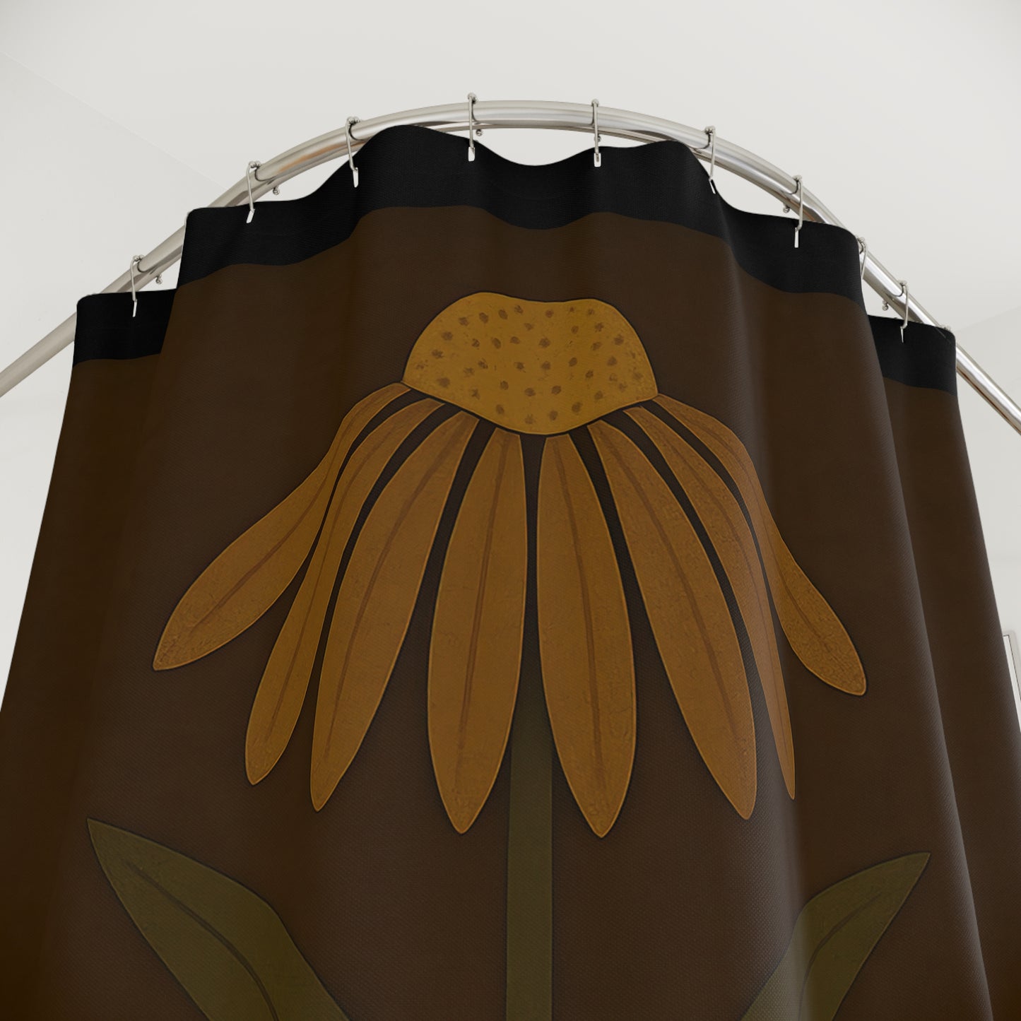 Boho Coneflower Shower Curtain, Nature-Inspired Bathroom Decor, Floral Home Decor, Gift for Nature Lovers, Eco-Friendly Shower Curtain