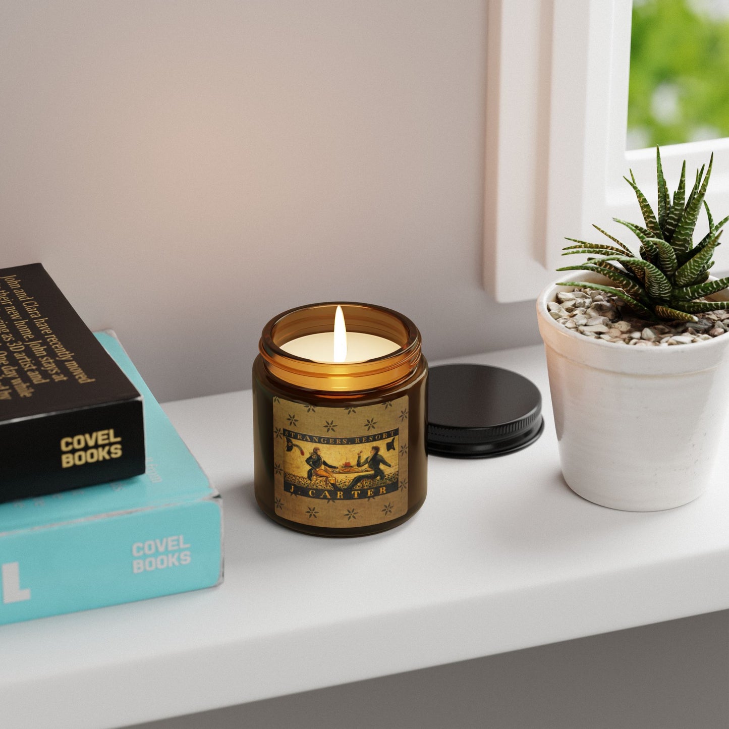 Stranger's Resort Tavern Sign Scented Soy Candle (Multi-Size, Amber Jar)