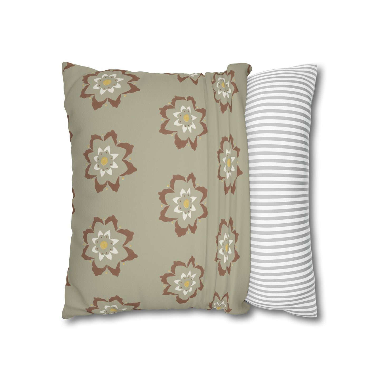 Fantasy Collection Medium Pattern Taupe Faux Suede Square Pillowcase