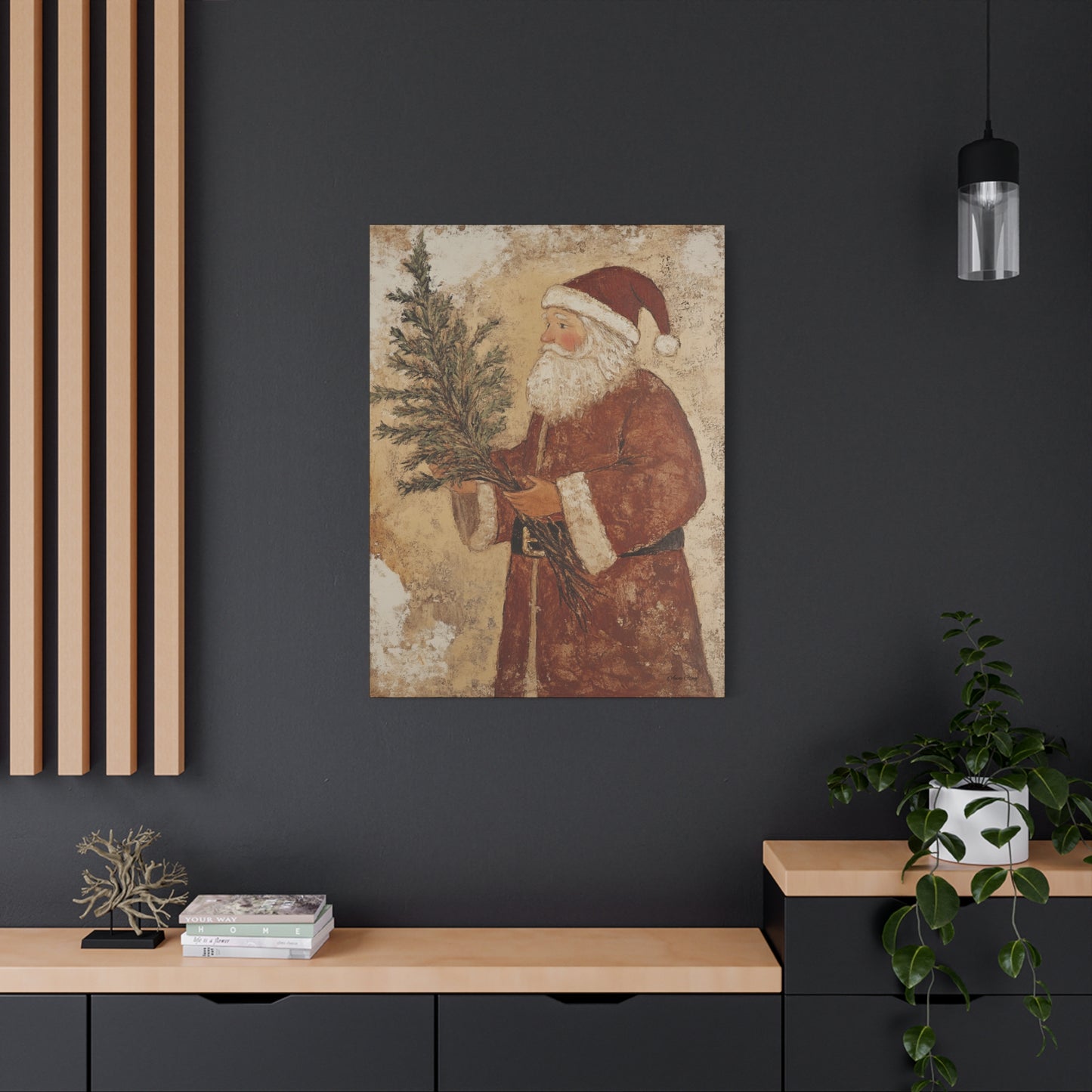 Grunge Classic Santa Matte Canvas, Stretched, 1.25"