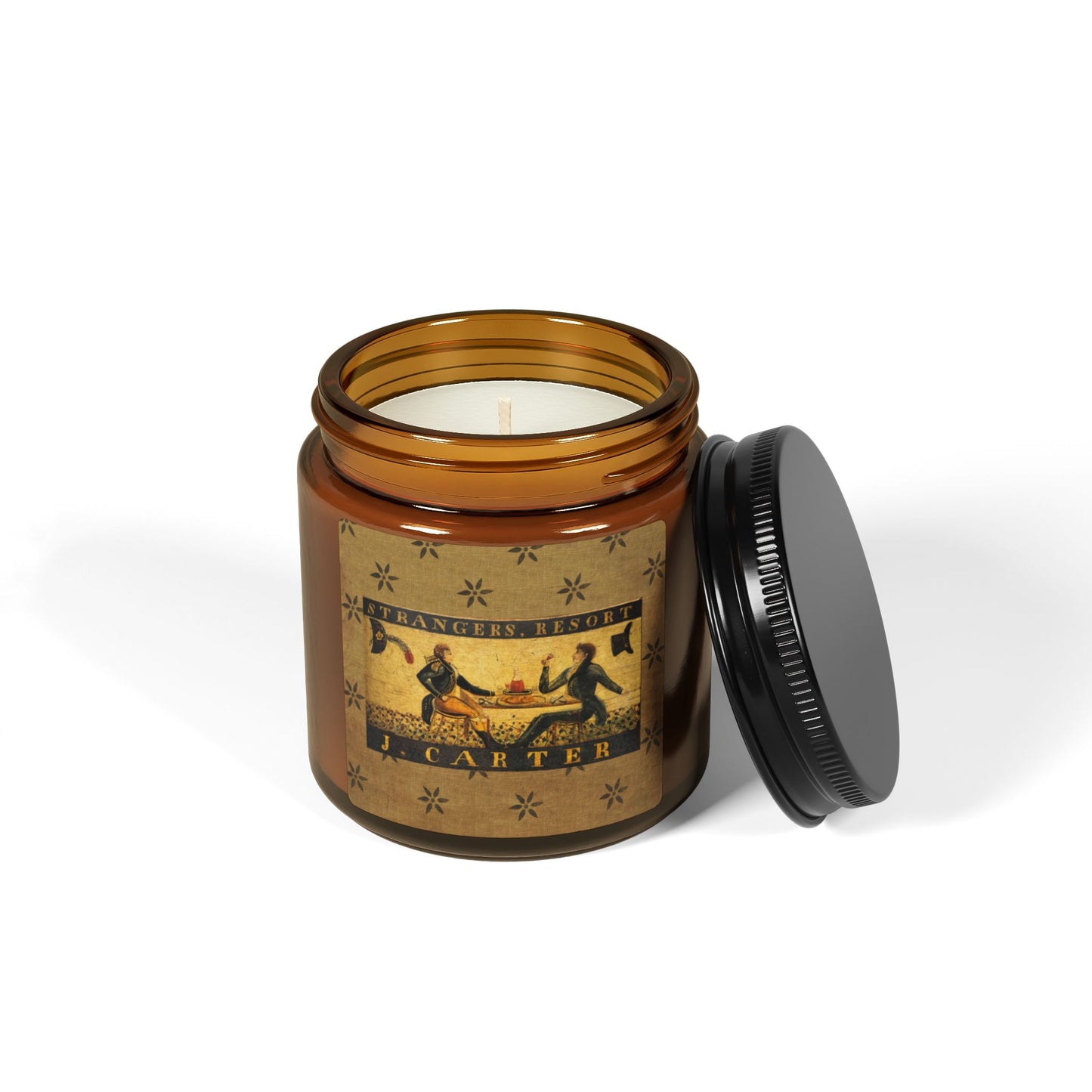 Stranger's Resort Tavern Sign Scented Soy Candle (Multi-Size, Amber Jar)