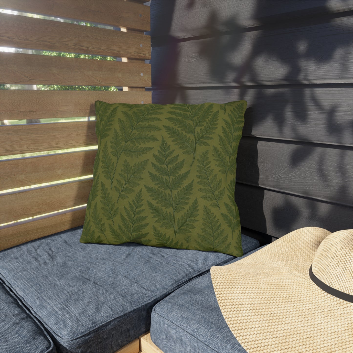 Outdoor Fern Print Pillows - Eco-Friendly Garden Decor, Patio Cushions, Home Accessories, Comfortable Seating, Nature-Inspired Decor