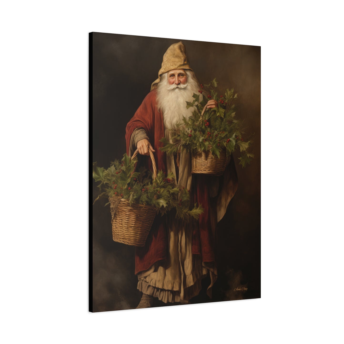Jolly Santa Ivy Matte Canvas, Stretched, 1.25"