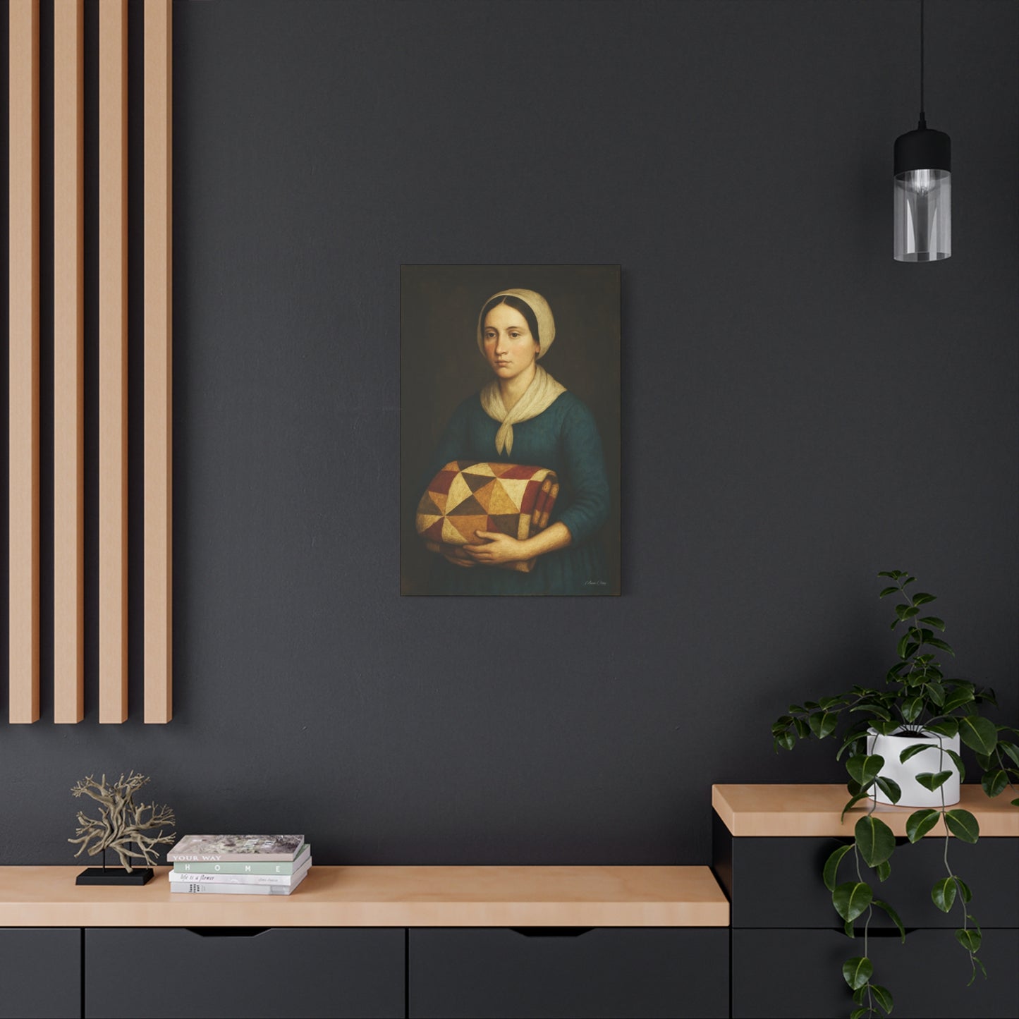 Elegant Stretched Canvas Art, Vintage Woman Portrait, Home Decor, Wall Art, Gift, Cottagecore Style, Art Print