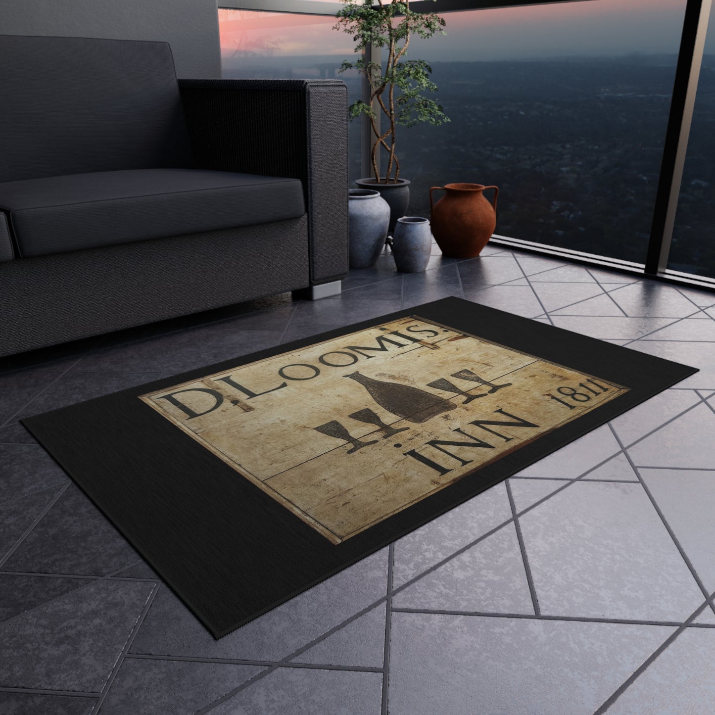 Vintage-Inspired Outdoor Rug for Patios and Decks