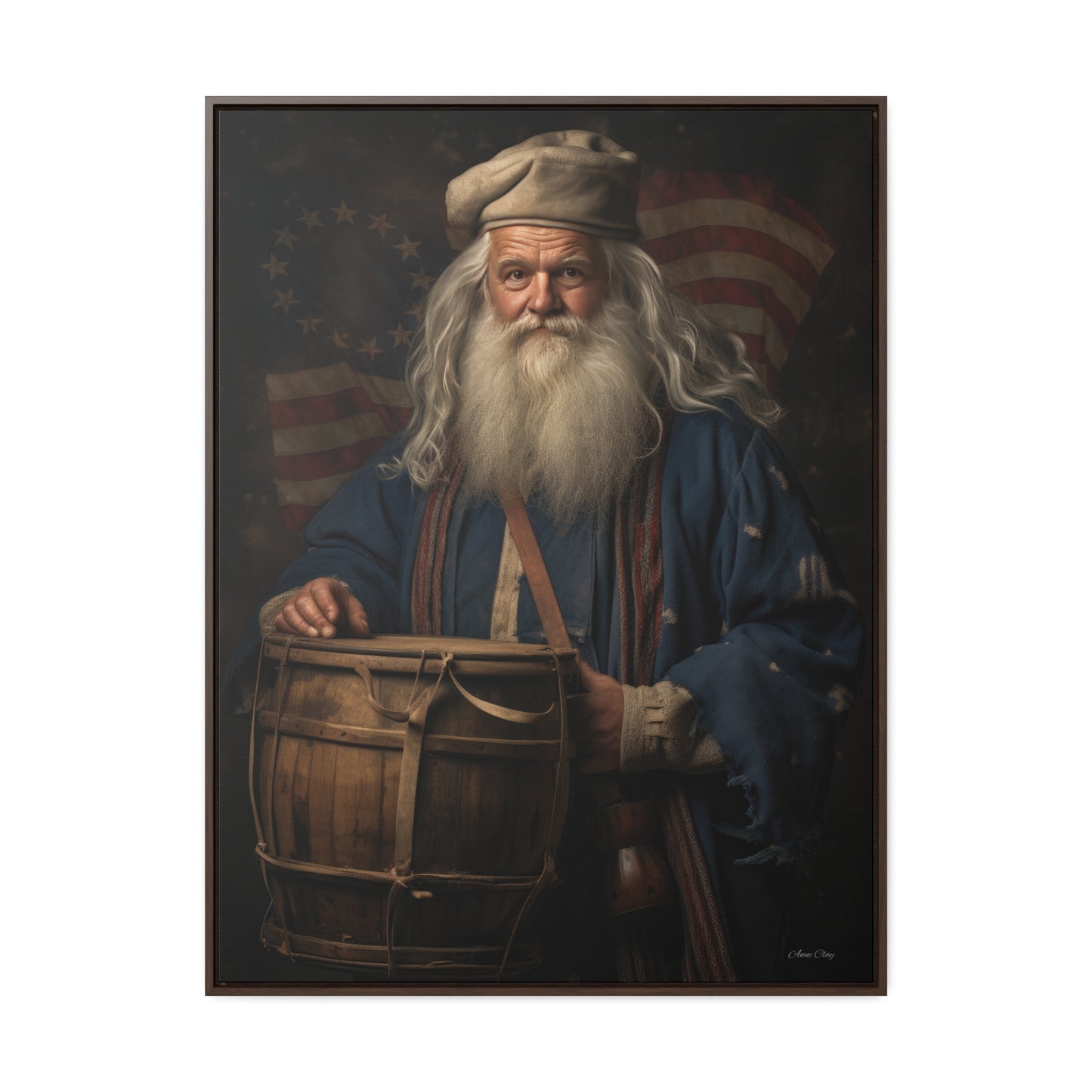 Framed Americana Santa Gallery Canvas Wraps, Vertical Frame